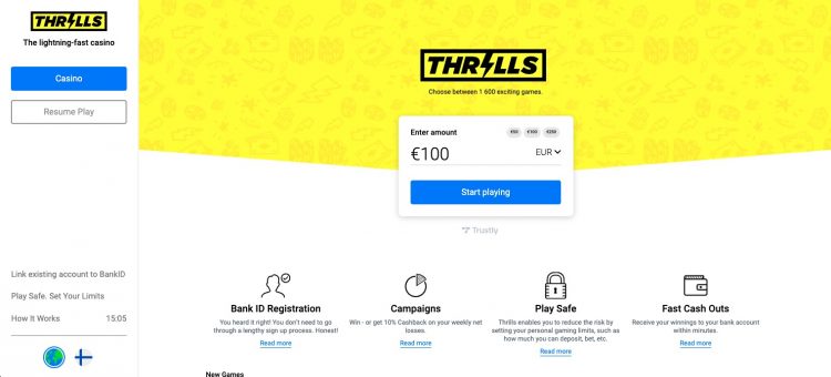 Thrills Casino - Betrouwbaar