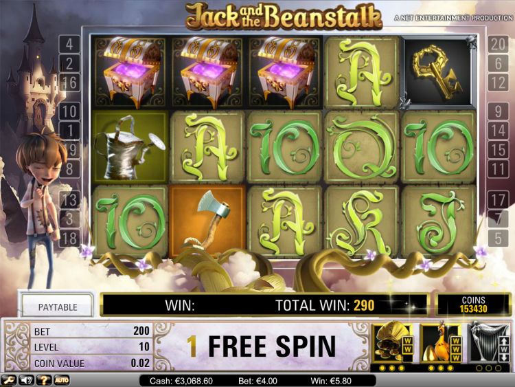 Jack and the Beanstalk gratis spins bonus