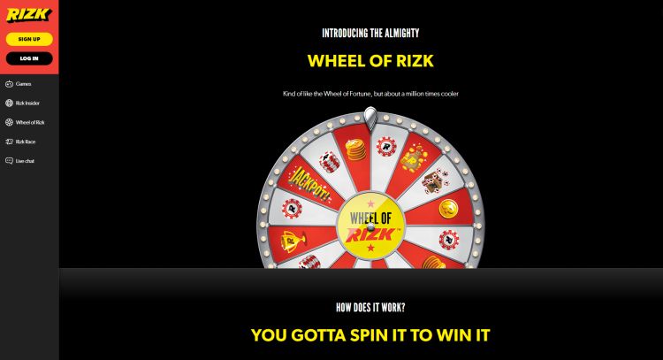 Rizk casino wheel of rizk