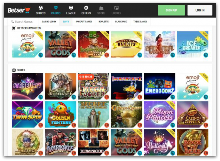 betser casino review - spelaanbod