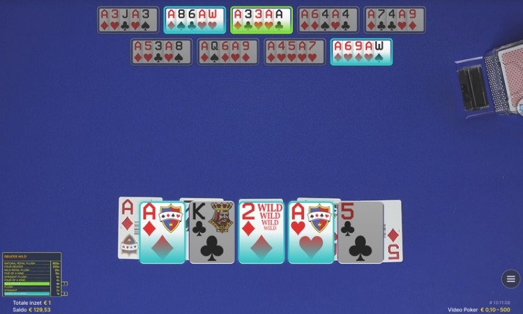 Evolution Video Poker Live Deuces Wild