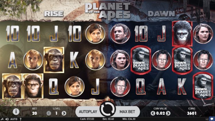 Planet of the Apes slot dawn free spins