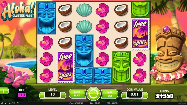 Aloha Cluster Pays - NetEnt - Free Spins