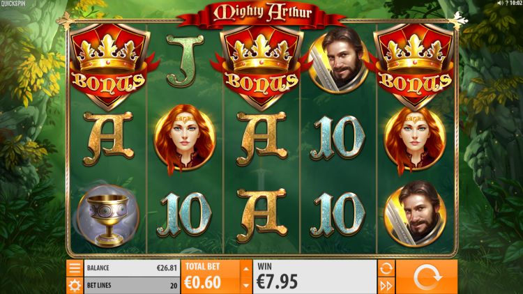 Mighty Arthur Slot quickspin free spins bonus trigger