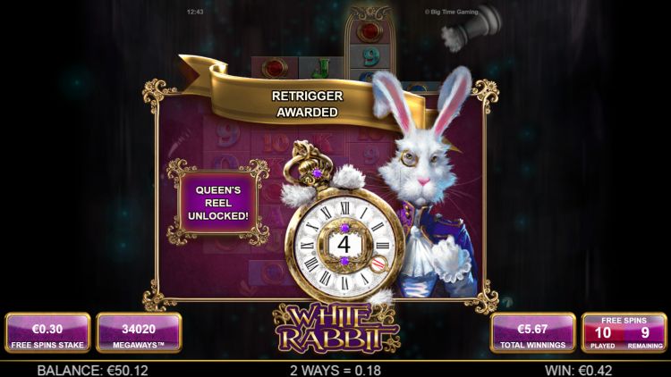 White rabbit Big time gaming retrigger