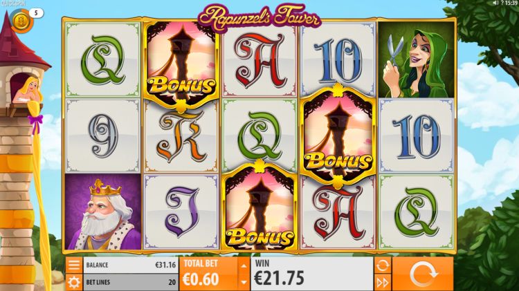 Rapunzel's Tower slot Free Spins Bonus