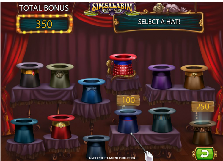 Simsalabim slot Select a Hat Bonus