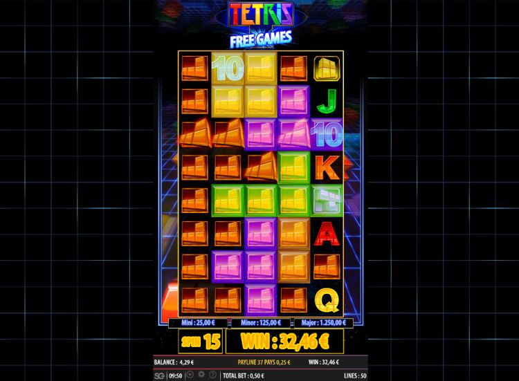 Tetris Super Jackpots slot Free Spins win