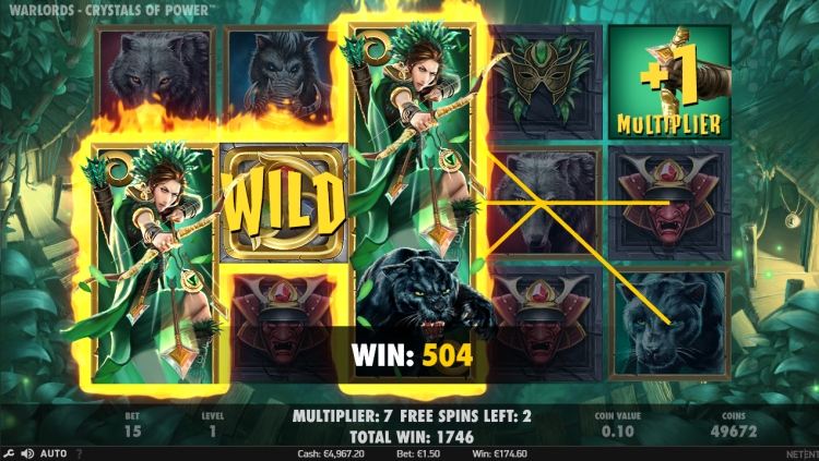Warlords Crystals of Power slot Priestess Free Spins