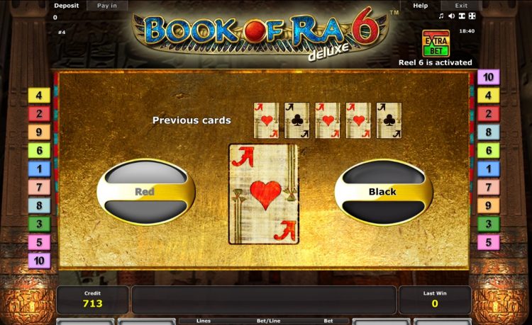 Book of Ra Deluxe 6 Novomatic Gamble Feature