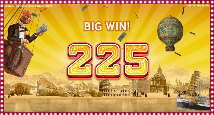 Mr Green's Grand Tour NetEnt slot win