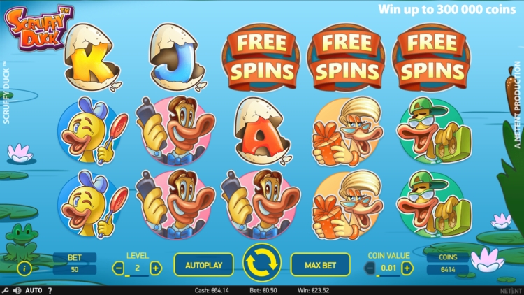 Scruffy Duck NetEnt Free Spins trigger