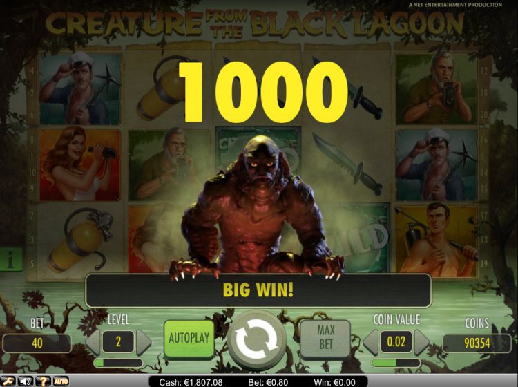 Creature From the Black Lagoon NetEnt big win