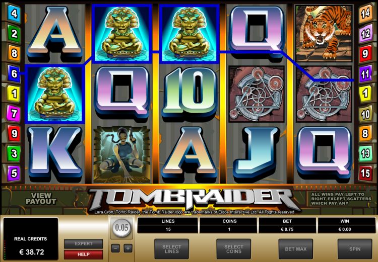 Tomb Raider slot Microgaming