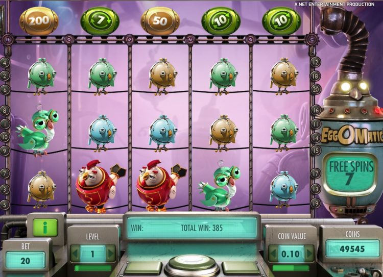 Eggomatic NetEnt slot Free Spins