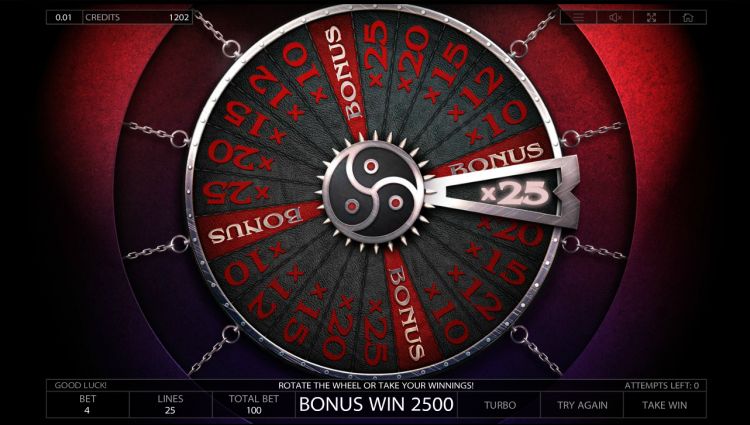 Taboo slot Endorphina Bonus Wheel