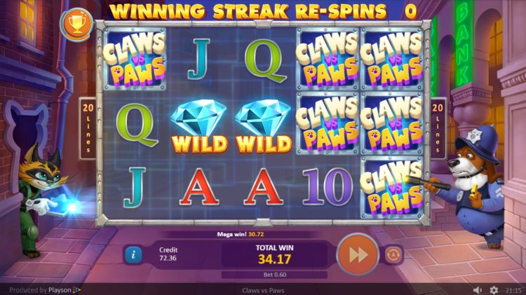 Claws vs Paws slot Playson