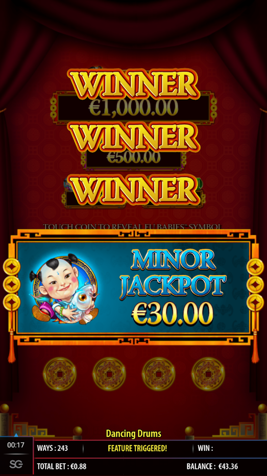 Dancing Drums slot jackpot win