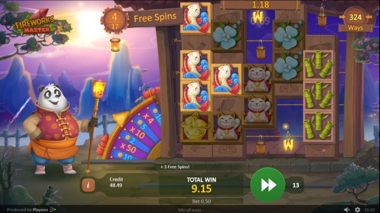 Fireworks Master Playson Free Spins
