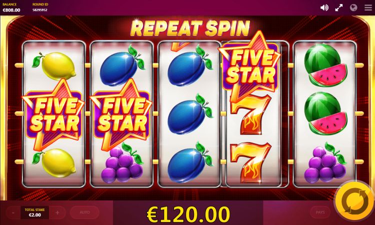 Five Star slot Respin feature
