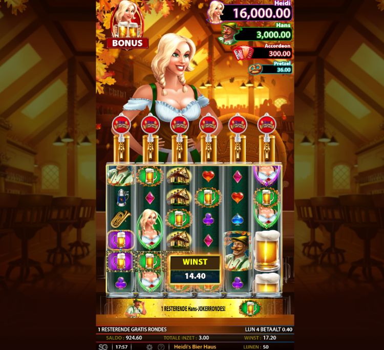 Heidi's Bier Haus slot WMS bonus