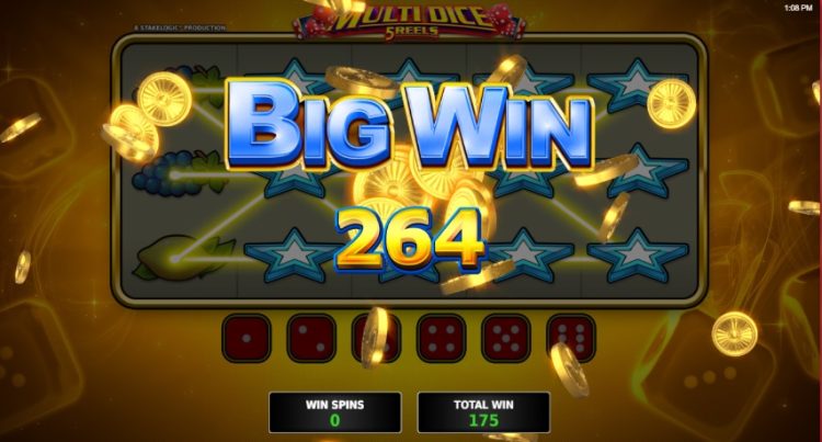 Multi Dice 5 Reels Stakelogic slot win