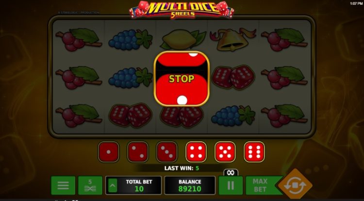 Multi Dice 5 Reels slot Dice feature