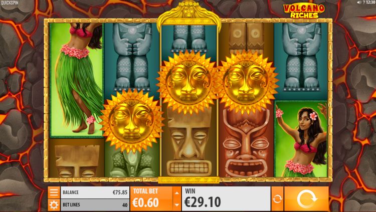 Volcano Riches Quickspin slot bonus