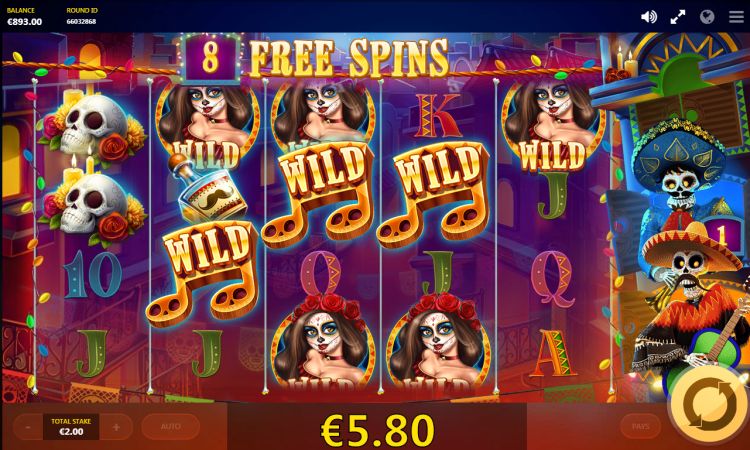 Esqueleto Mariachi slot features