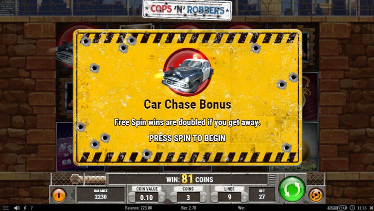 Cops 'n' Robbers Play'n GO slot Free Spins