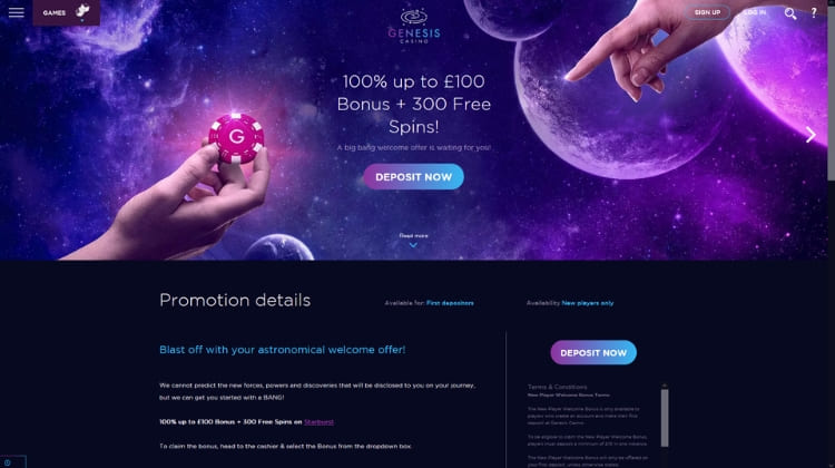 Genesis Casino Promoties en Bonussen