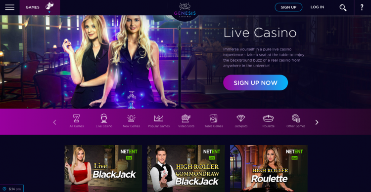 Genesis casino live casino