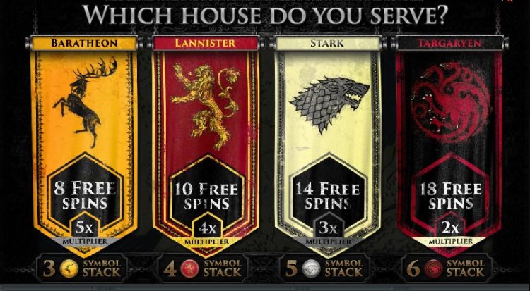 Game of Thrones 15 lines slot Free Spins