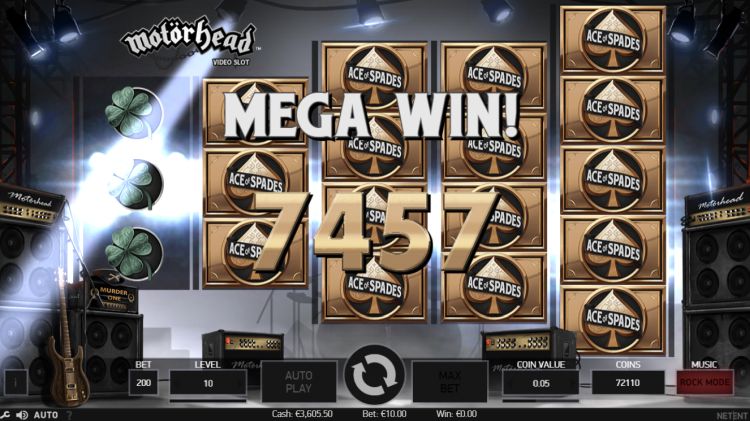 Motorhead slot Mega Win