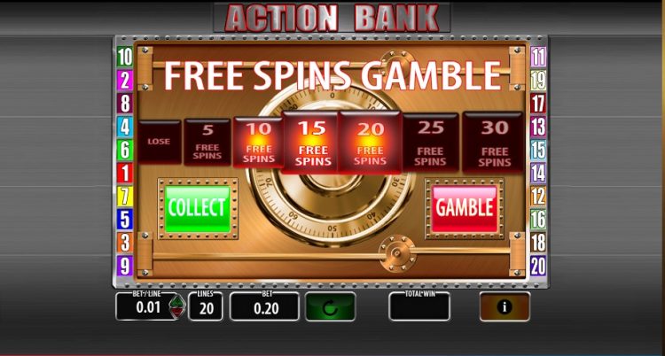 Action Bank slot Scientific Games Free Spins