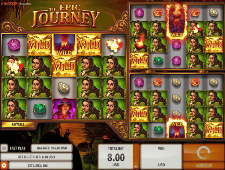 The Epic Journey Quickspin Volcano Wild feature