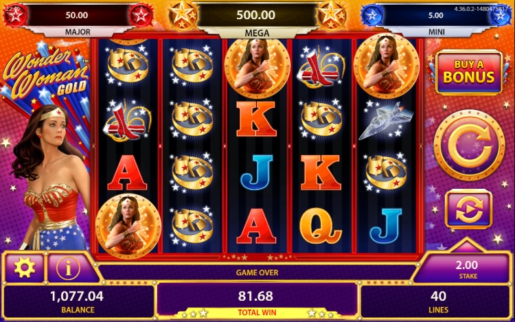 Wonder Woman Gold online slot Bally