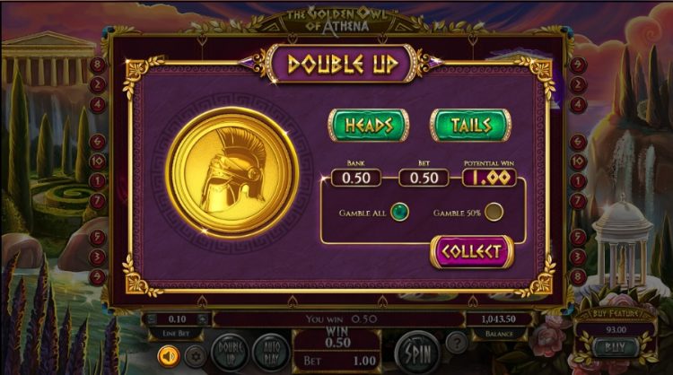 The Golden Owl of Athena slot Double Up