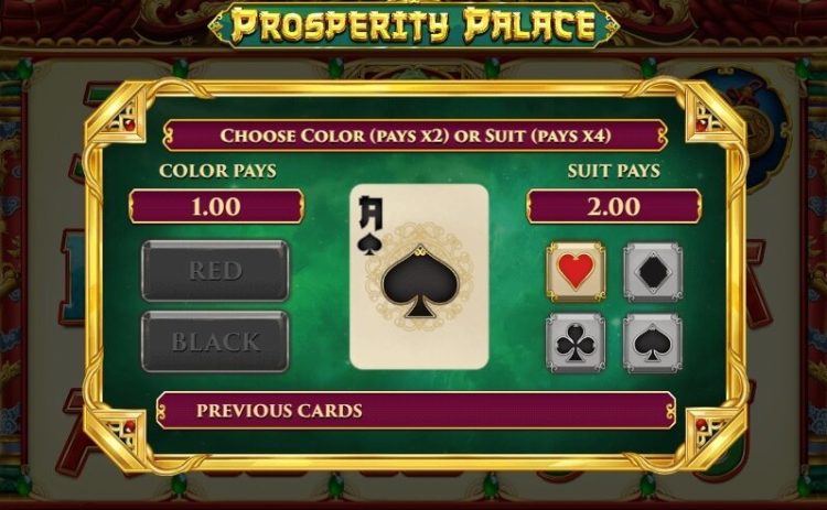 Prosperity Palace Play'n GO gamble feature