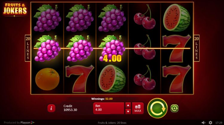 Fruits and Jokers online gokkast