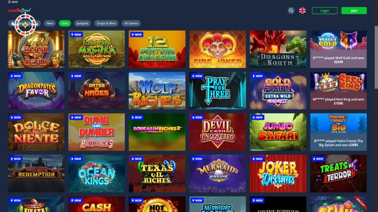 LuckLand Casino Spelaanbod