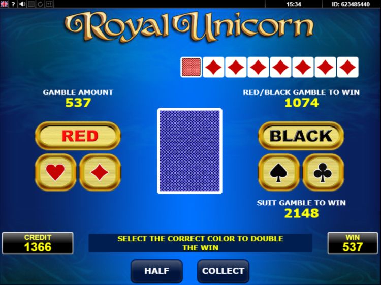 Royal Unicorn online slot gamble feature