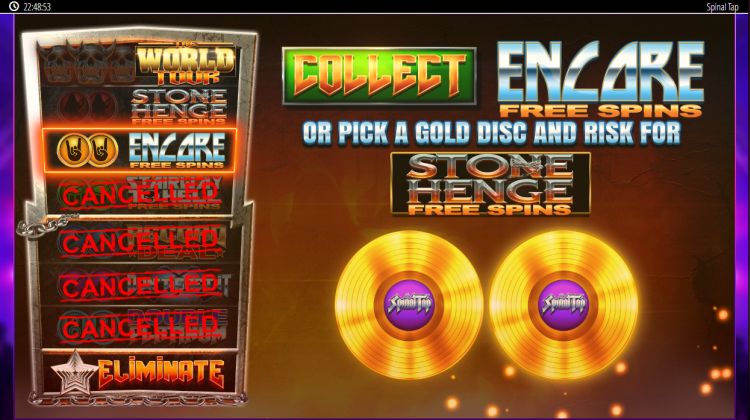 Spinal Tap slot Free Spins Bonus