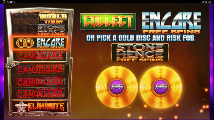 Spinal Tap slot Free Spins Bonus