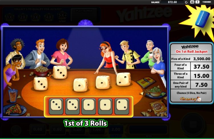 Yahtzee slot WMS Bonus