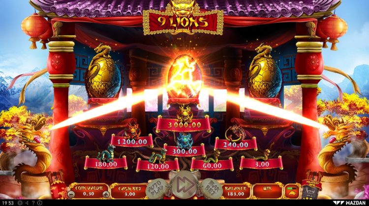 9 Lions slot bonus