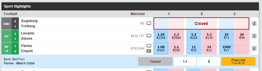 Exchange betting Betfair