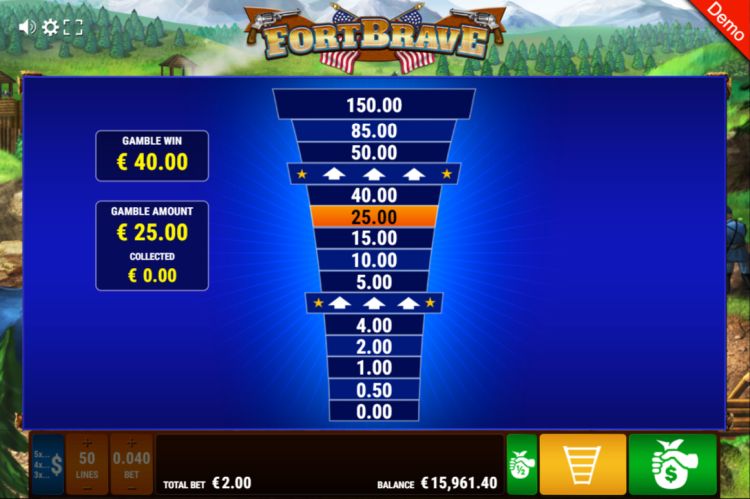 Fort Brave slot gamble feature