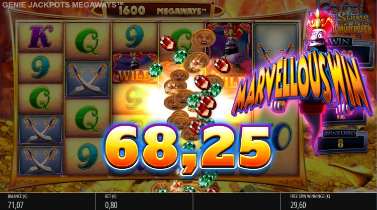 Genie Jackpots Megaways slot big win