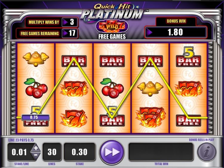 Quick Hit Platinum Triple Blazing 7's online slot